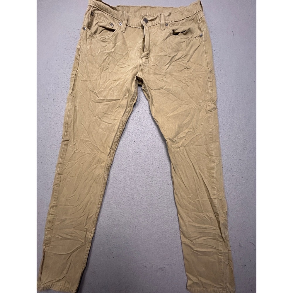 Levi's 512 Slim Taper Cotton Blend Tan Khaki W33 L34 Mens